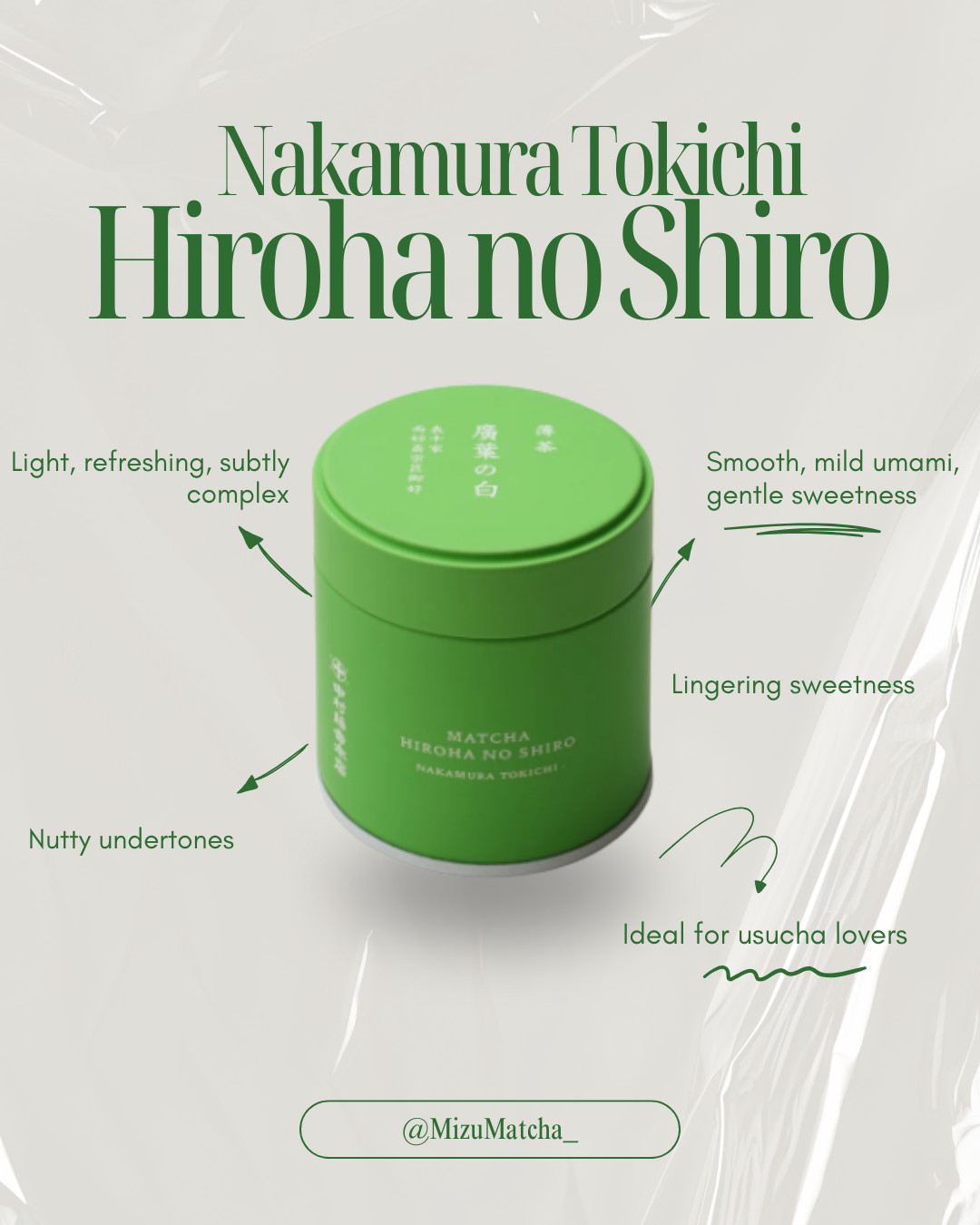 Matcha Hiroha-no-Shiro | Nakamura Tokichi | 30g Tin