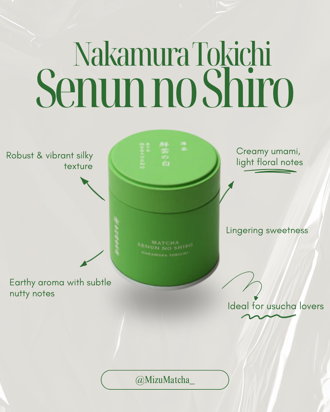 Matcha Senun-no-Shiro | Nakamura Tokichi | 30g Tin