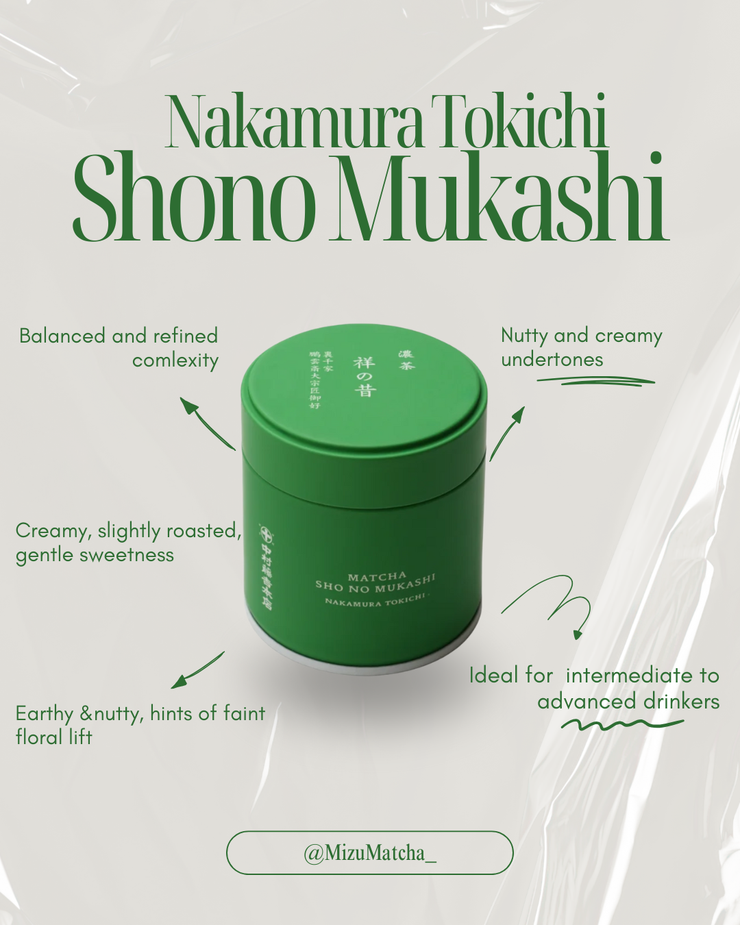 Matcha Sho-no-Mukashi | Nakamura Tokichi | 30g Tin